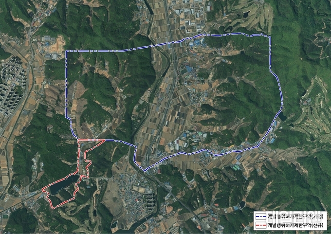 용인 이동남사 국가산업단지 개발행위허가 제한지역 위치도