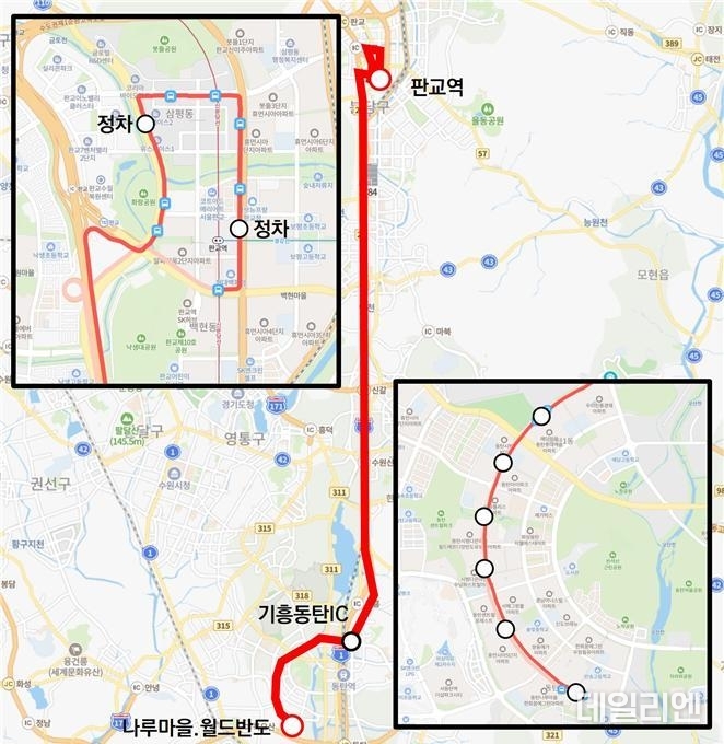 광역버스 6012번 노선도