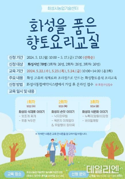 화성시, ‘화성을 품은 향토요리교실’ 운영