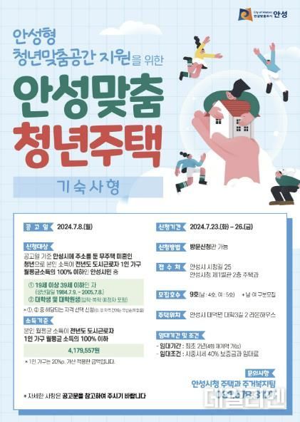 안성시, '2024 안성맞춤 청년주택' 입주자 모집