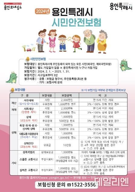 2024년 용인시민안전보험 홍보 포스터