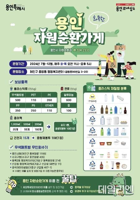 용인 '자원순환가게' 운영 안내 홍보물