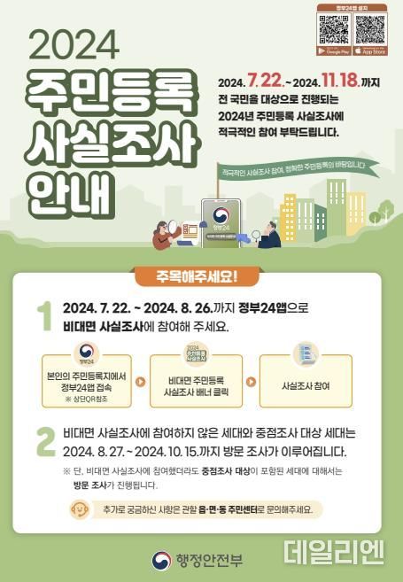 오산시, ‘2024년 주민등록 사실조사’ 실시