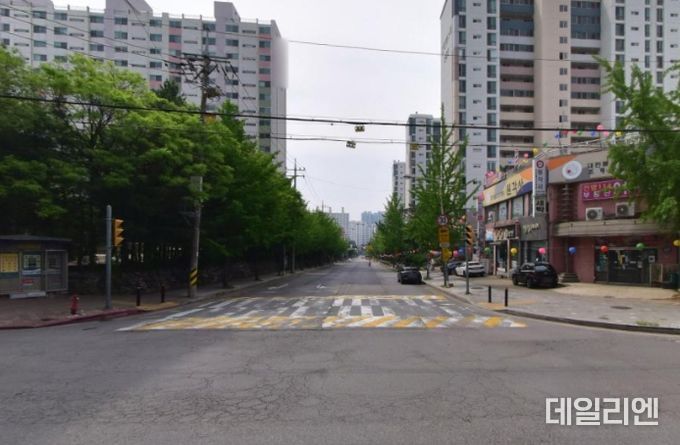 상탄초등학교 지중화 공사 사업 구간 전경