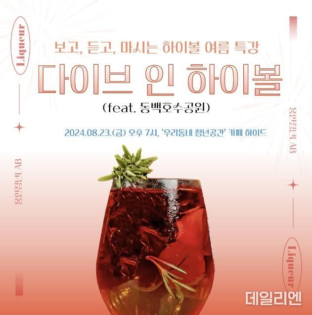 용인특례시가 청년들을 위해 준비한 '다이브인하이볼' 프로그램 홍보 포스터