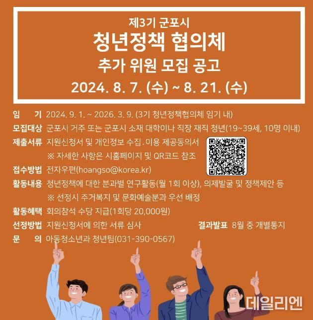 군포시, 제3기 청년정책협의체 위원 추가 공개모집
