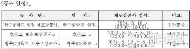 공사 일정