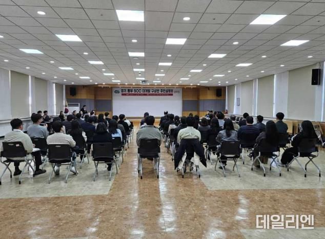 6일 용인특례시청에서 열린 '경기 동부 SOC 대개발 구상안 주민설명회' 현장 모습