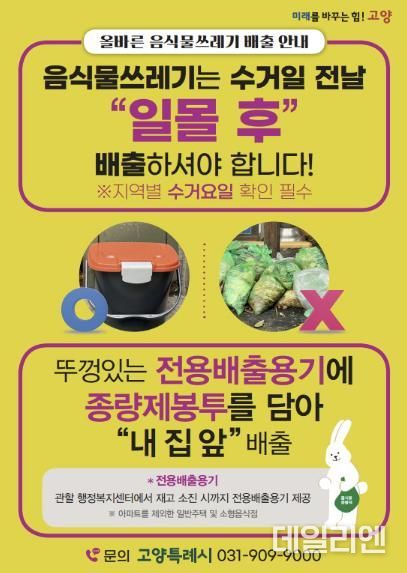 ‘음식물쓰레기 문전수거 배출방법' 포스터