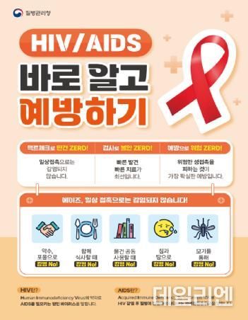 질병관리청의 에이즈 바로 알고 예방하기 홍보물