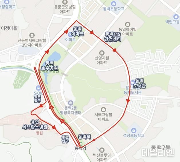 용인특례시 기흥구 동백지구 자율주행차 시범운행지구 노선도